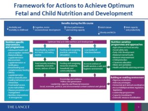 UNICEF Conceptual Framework of Malnutrition showing Nutrition Specific Interventions and Nutrition Sensitive Interventions